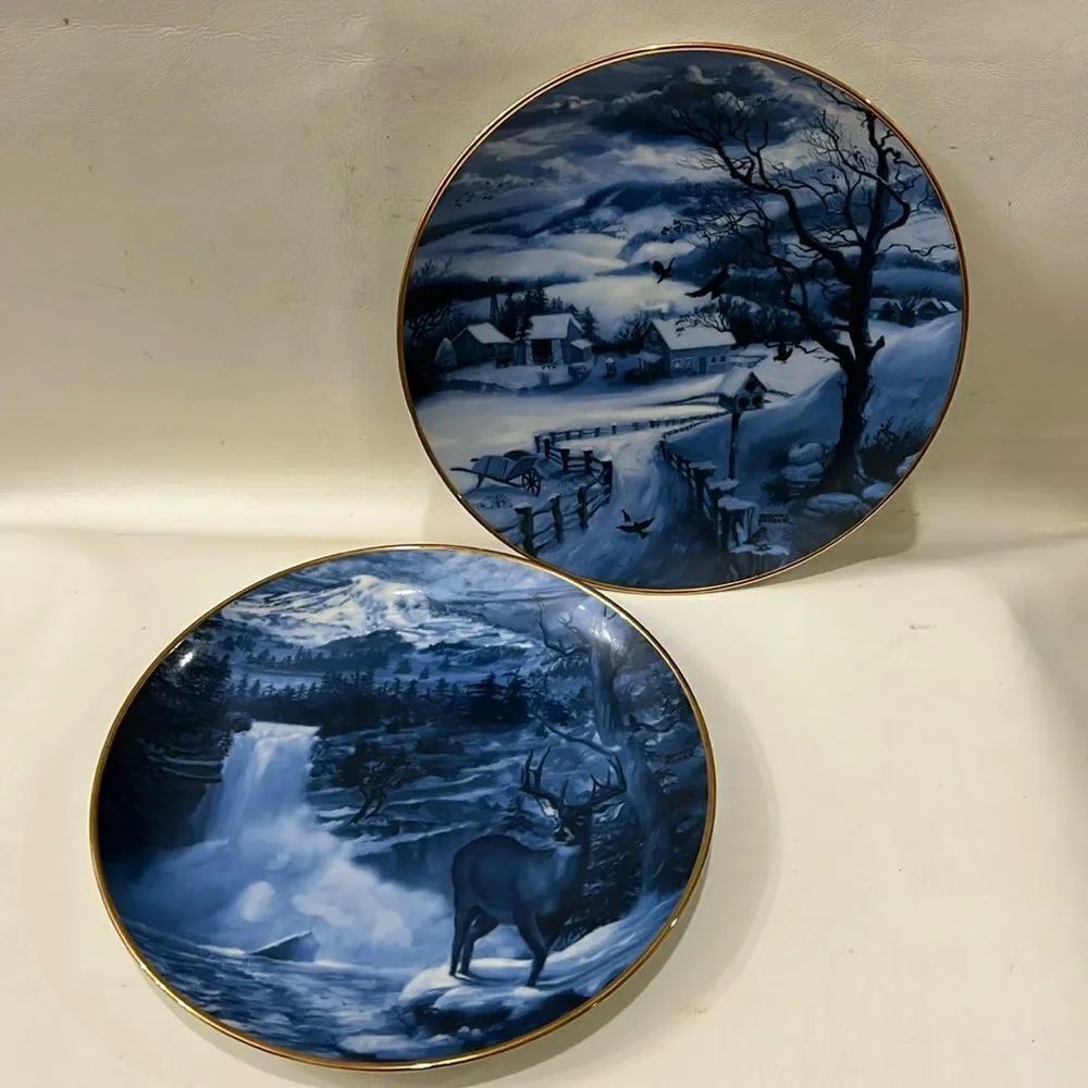 Rob Sauber American Blues Plates Blue White Gold January Thaw Country Morning